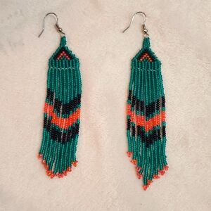 Hand Beaded Westcoast first nation's earings bc Canada